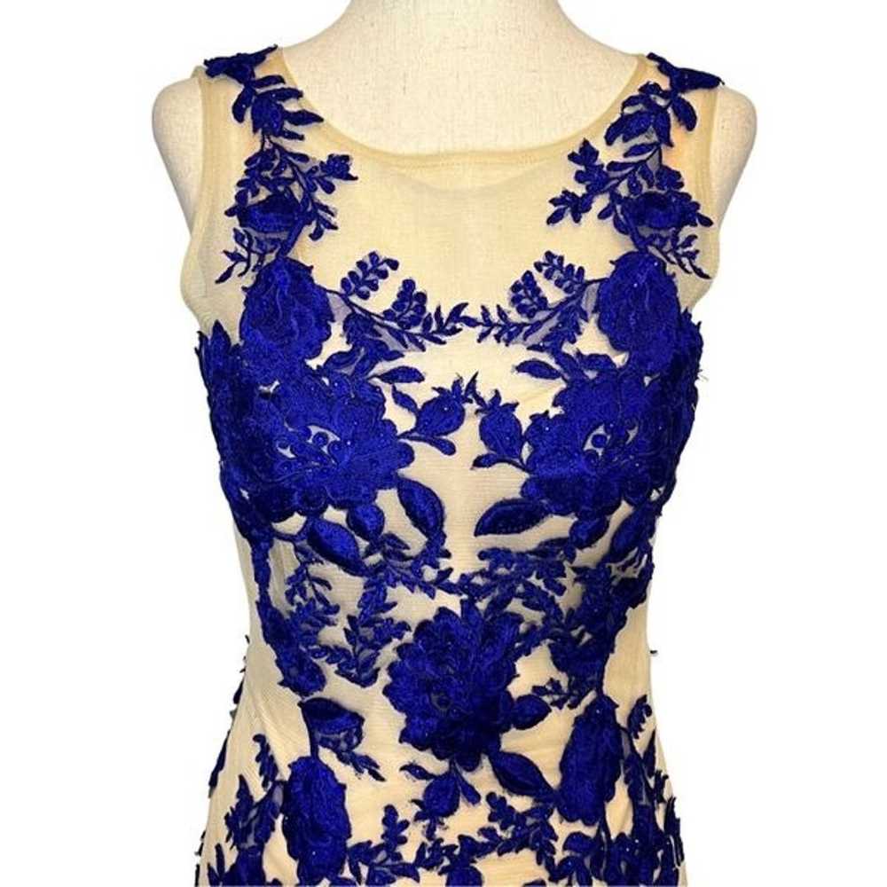 COLORS dress formal women’s 4 blue beige beaded l… - image 5