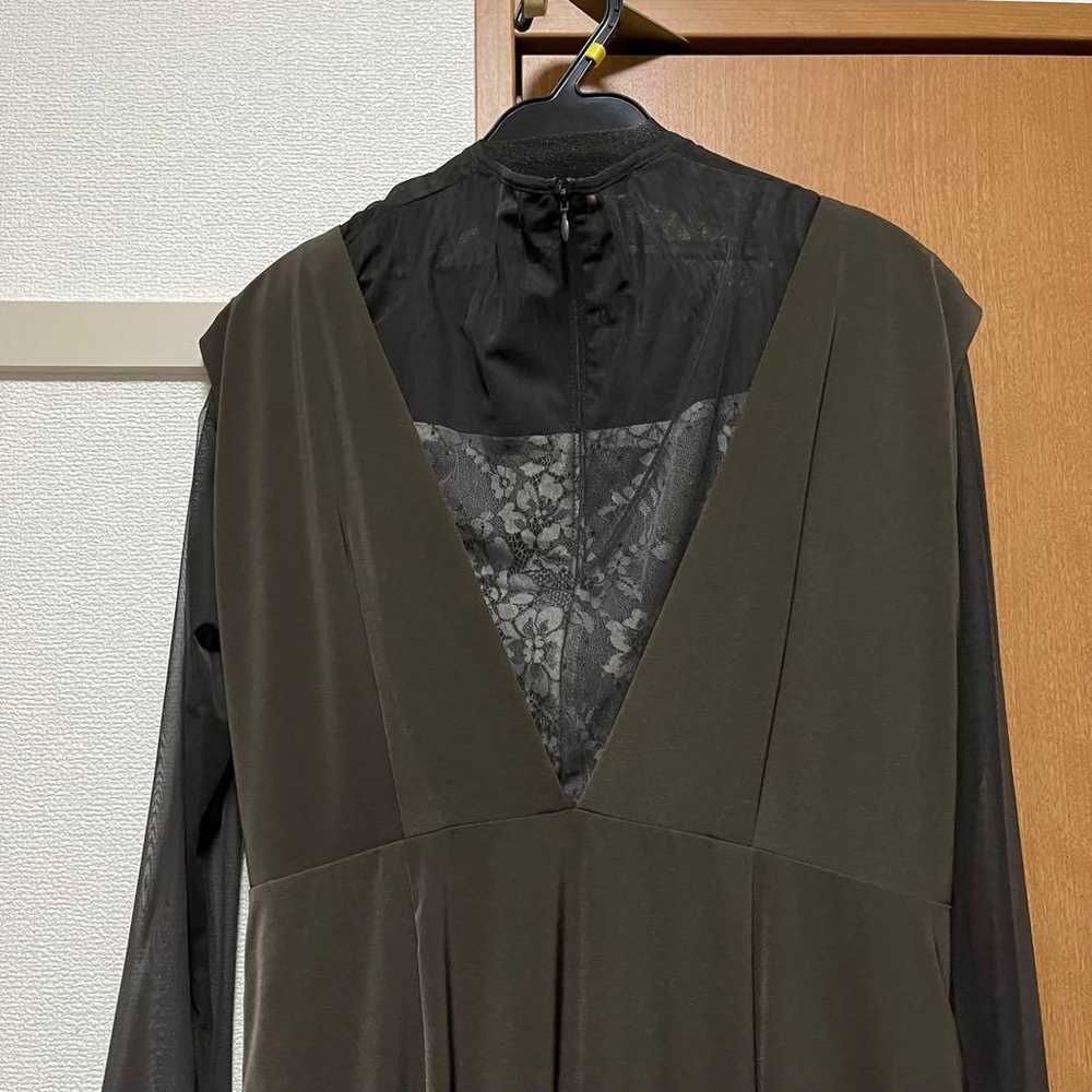 Chiffon Top 2-Piece Dress (Charcoal, S) - image 3