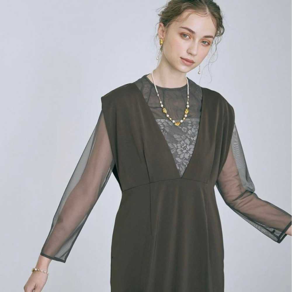 Chiffon Top 2-Piece Dress (Charcoal, S) - image 8