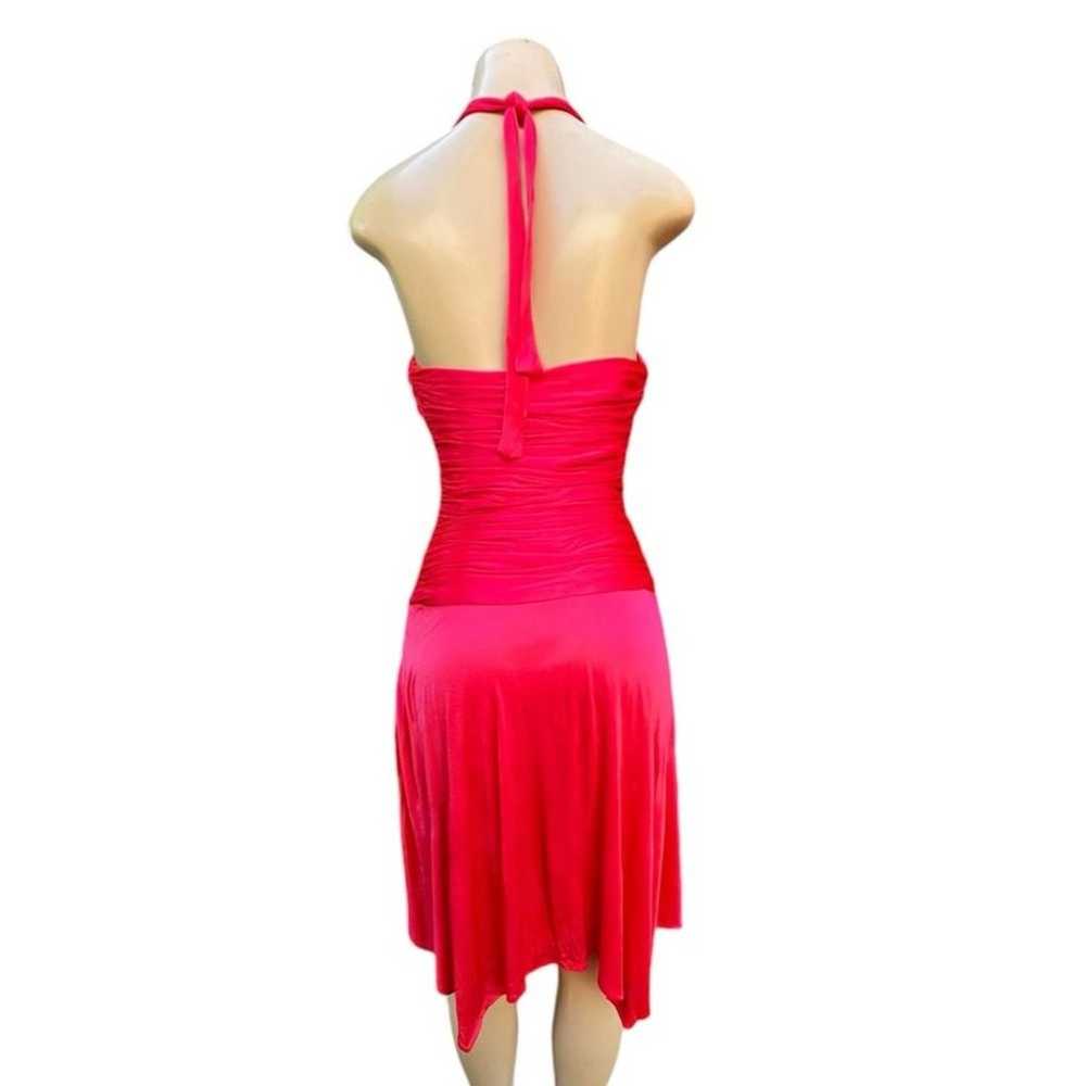 Vintage 90’s Cache Red Halter Cocktail Holiday Pa… - image 3