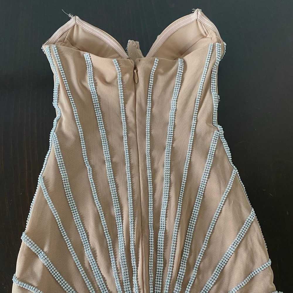 Rhinestone Fringe Illusion Dress - image 4