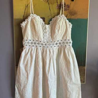 EUC Lilly Pulitzer Size 10 White Rika Dress Spaghe