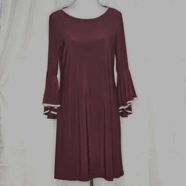 Badgley Mischka Burgundy Fit & Flare Rhinestone E… - image 1