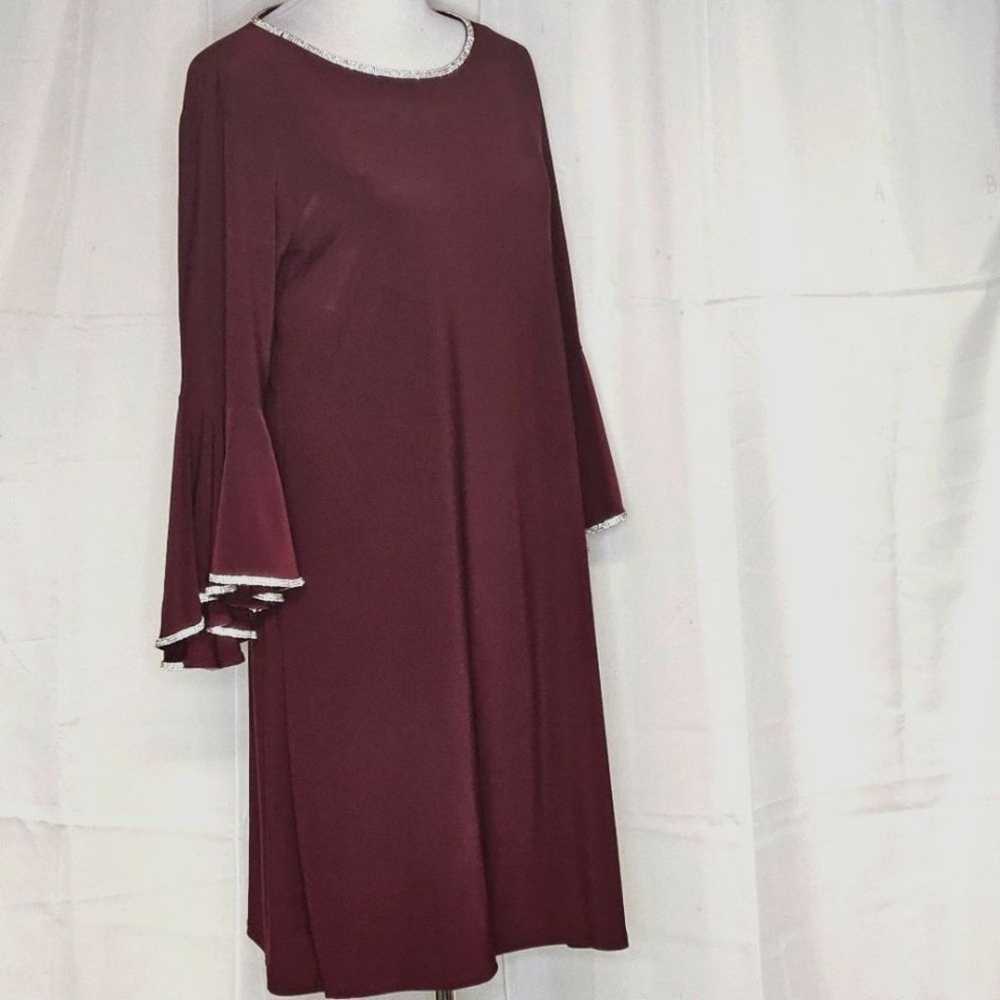 Badgley Mischka Burgundy Fit & Flare Rhinestone E… - image 2