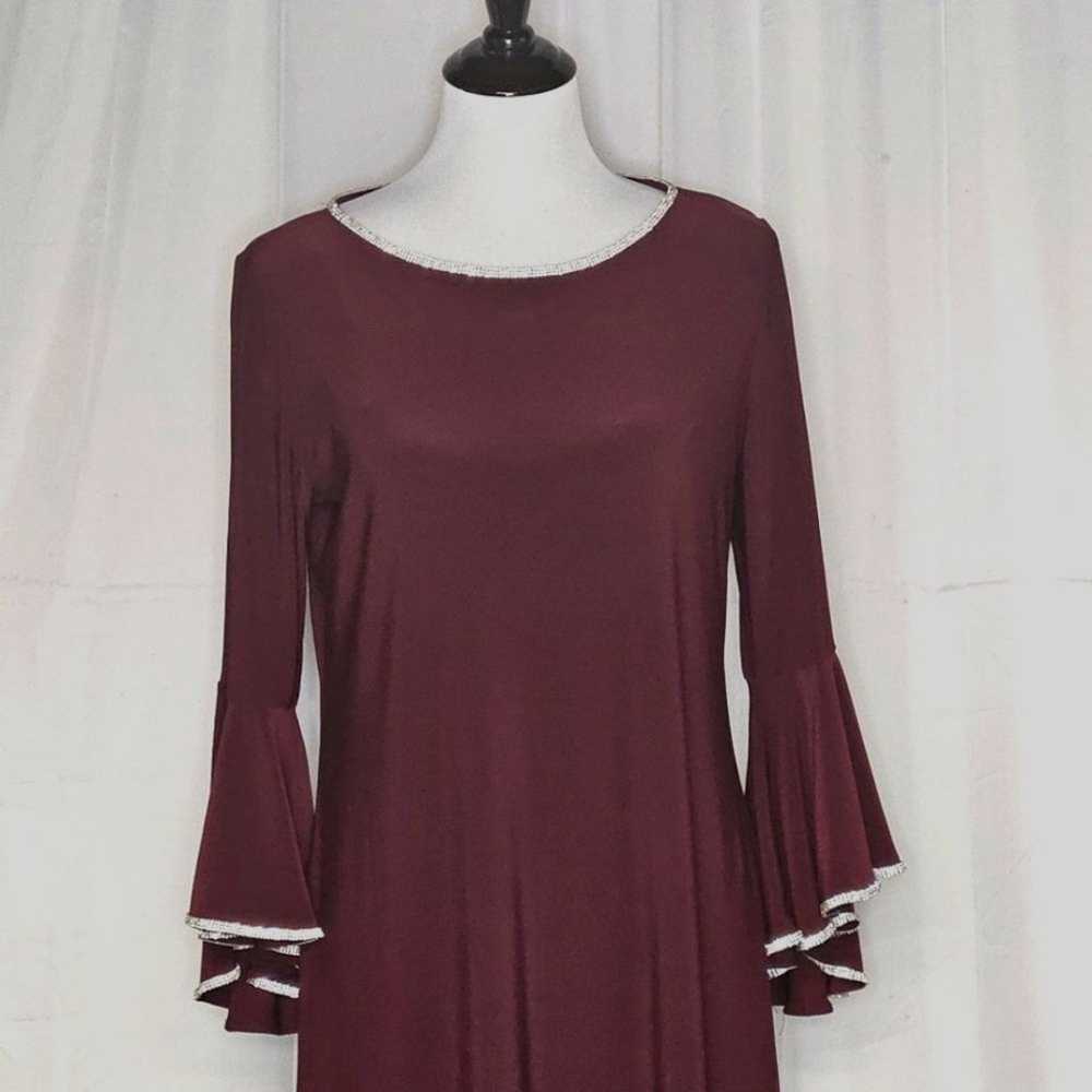 Badgley Mischka Burgundy Fit & Flare Rhinestone E… - image 3