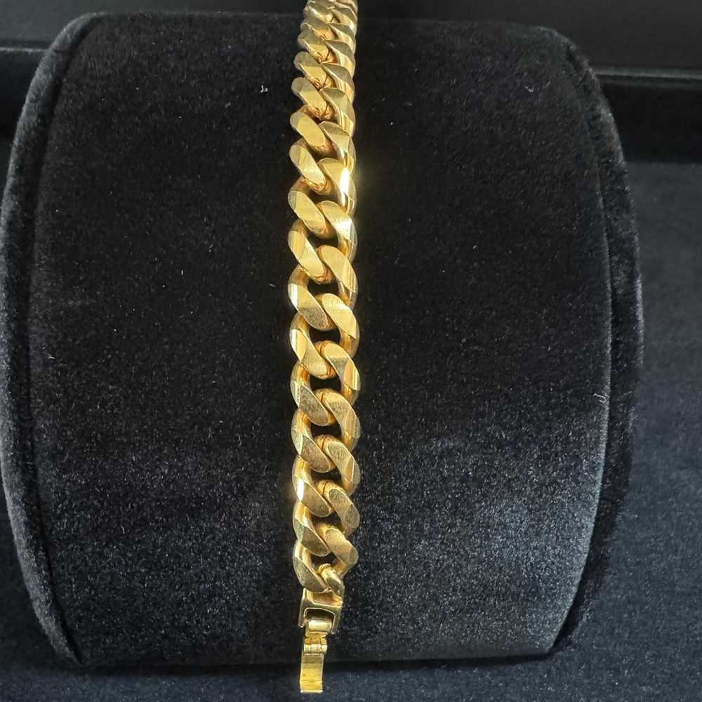 Womans Gold tone thick bracelet #498 - image 2