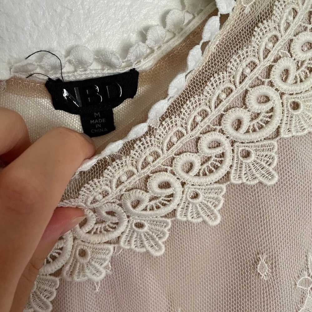 New NBD Karina Cream Lace Floral Cut Out One Slee… - image 6