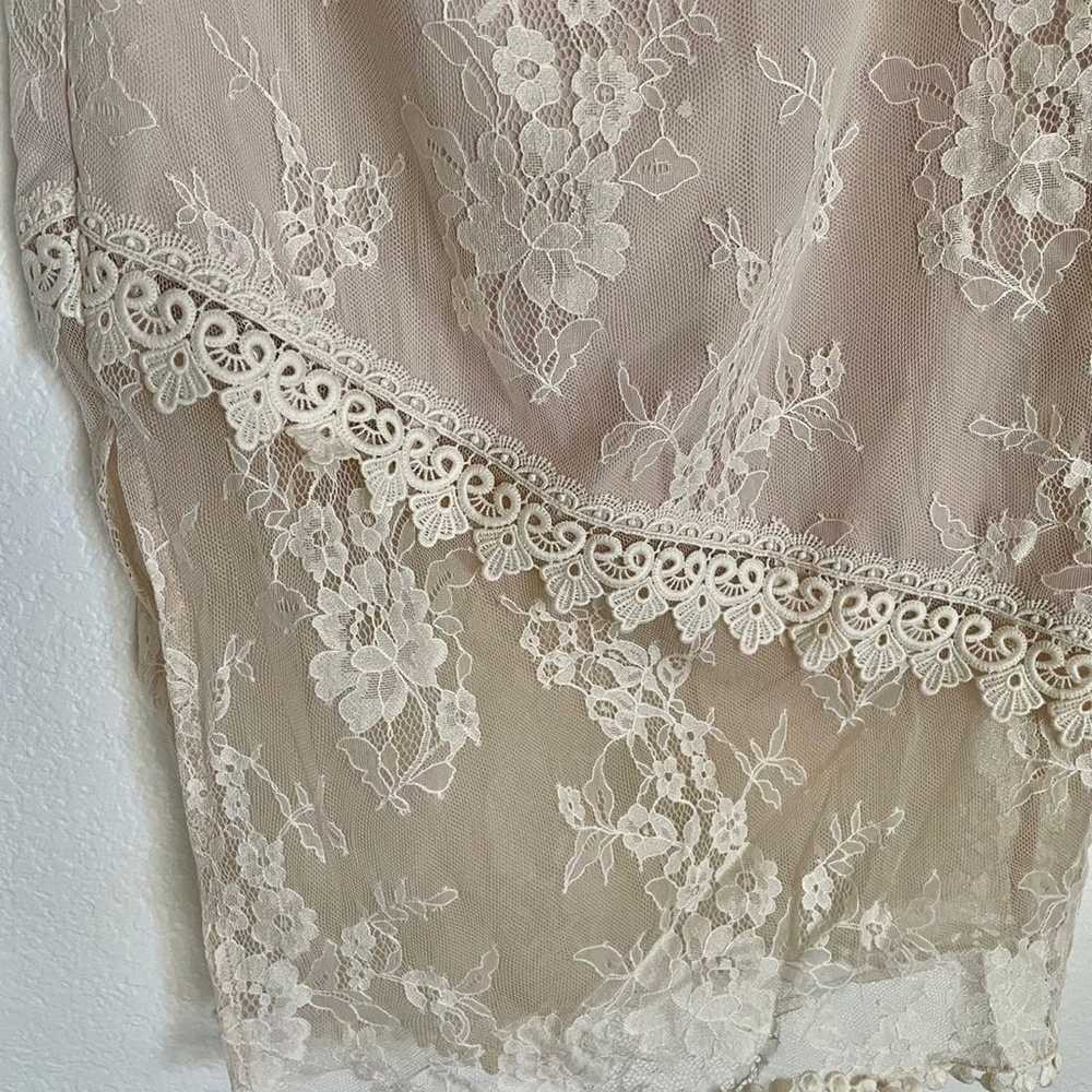 New NBD Karina Cream Lace Floral Cut Out One Slee… - image 7