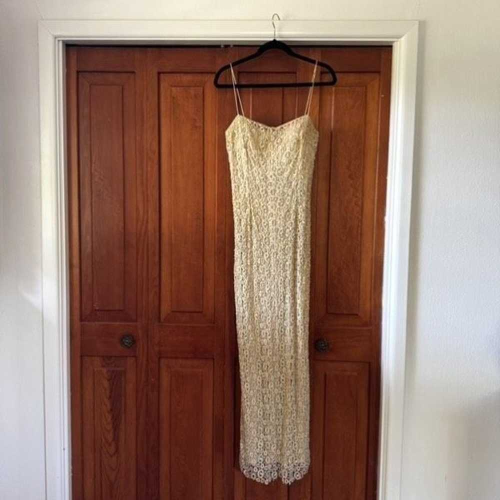 Vintage Y2K Gilar Evening Crochet Beaded Slip Dre… - image 1