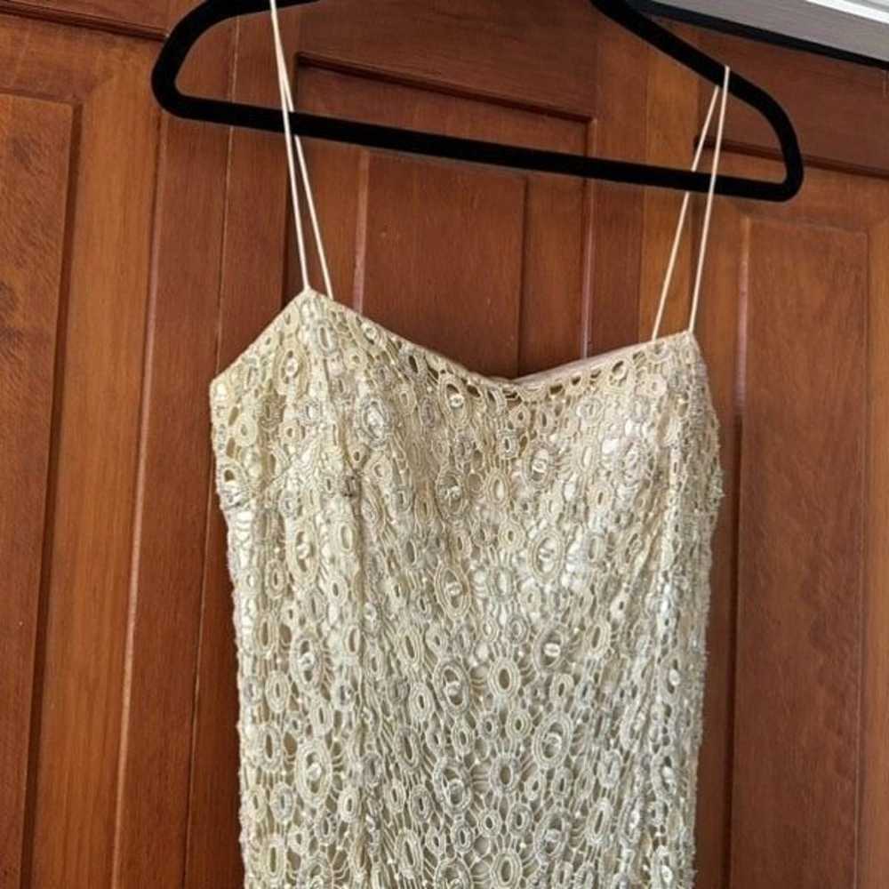 Vintage Y2K Gilar Evening Crochet Beaded Slip Dre… - image 4