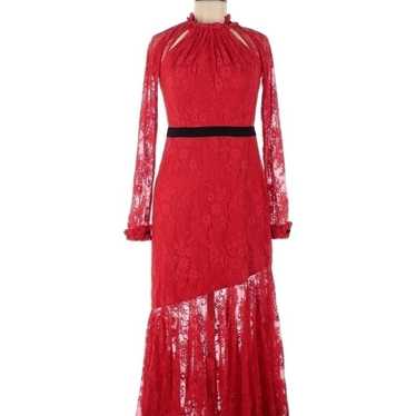 Three Floor Red Lace Dress 8 - image 1