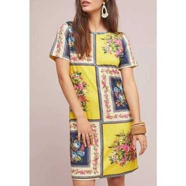 Farm Rio Anthropologie Regal Floral Dress yellow … - image 1