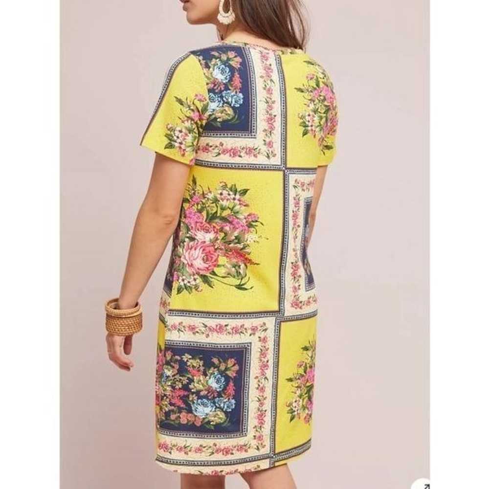 Farm Rio Anthropologie Regal Floral Dress yellow … - image 2