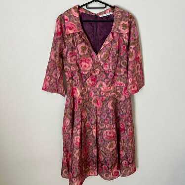 HOLLY TUPPER Pink Purple Floral Light Dress - image 1