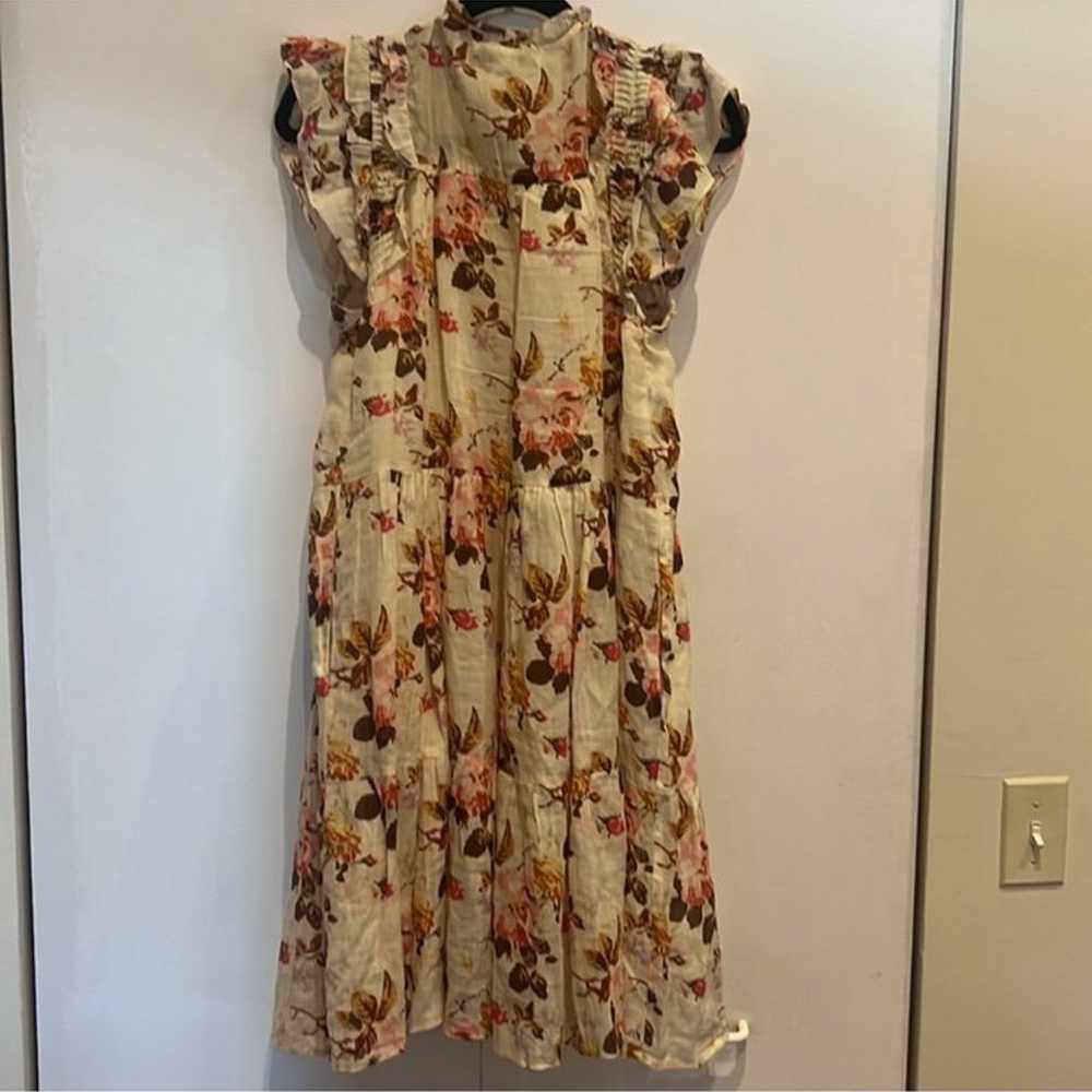 Sea New York Cream Floral Button Up Dress Sz M - image 8