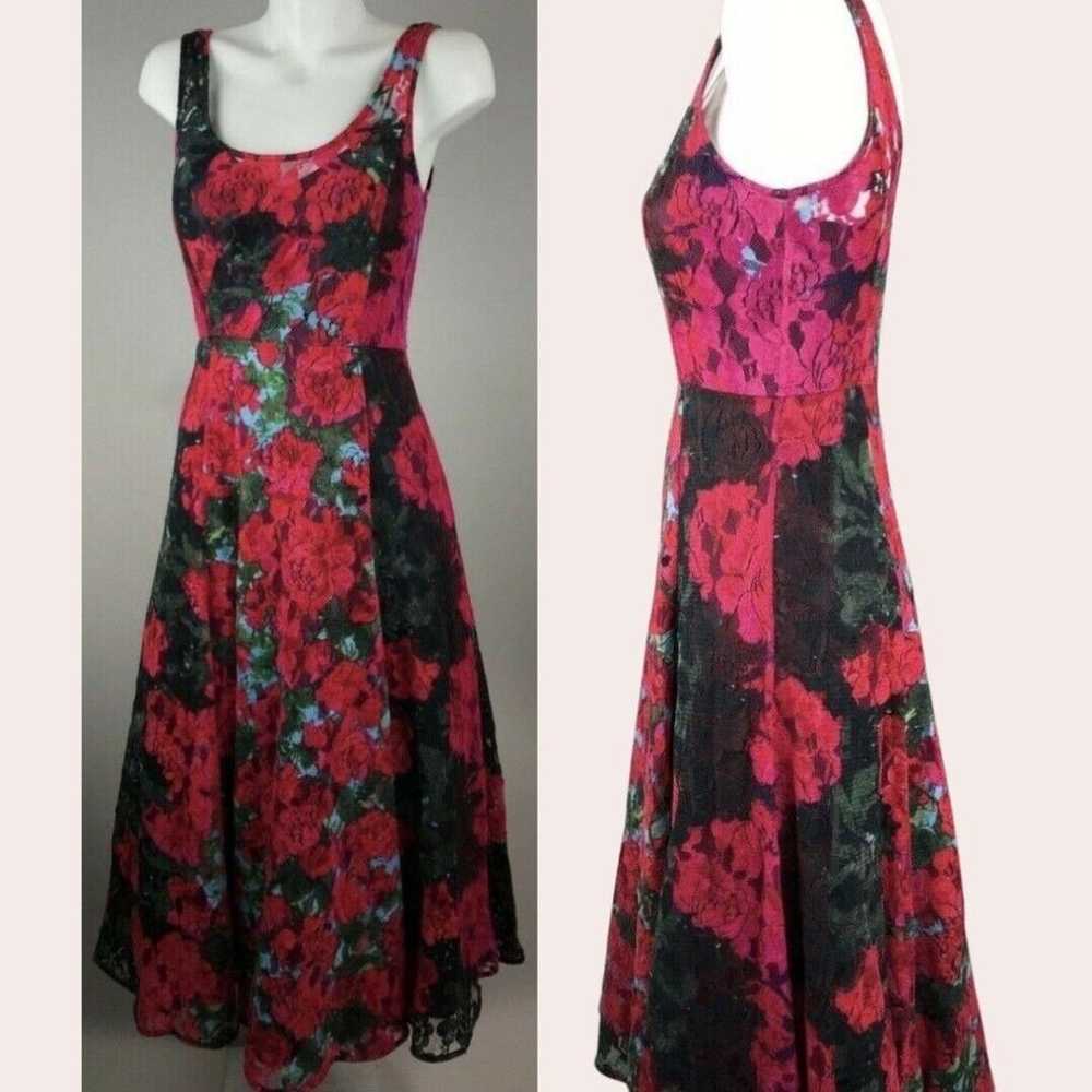 Size 8 EUC Gorgeous Anthropologie Tracy Reese Red… - image 2