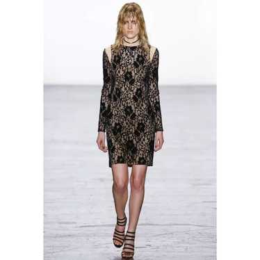 TADASHI SHOJI Runway Tallulah Velvet Lace Illusion