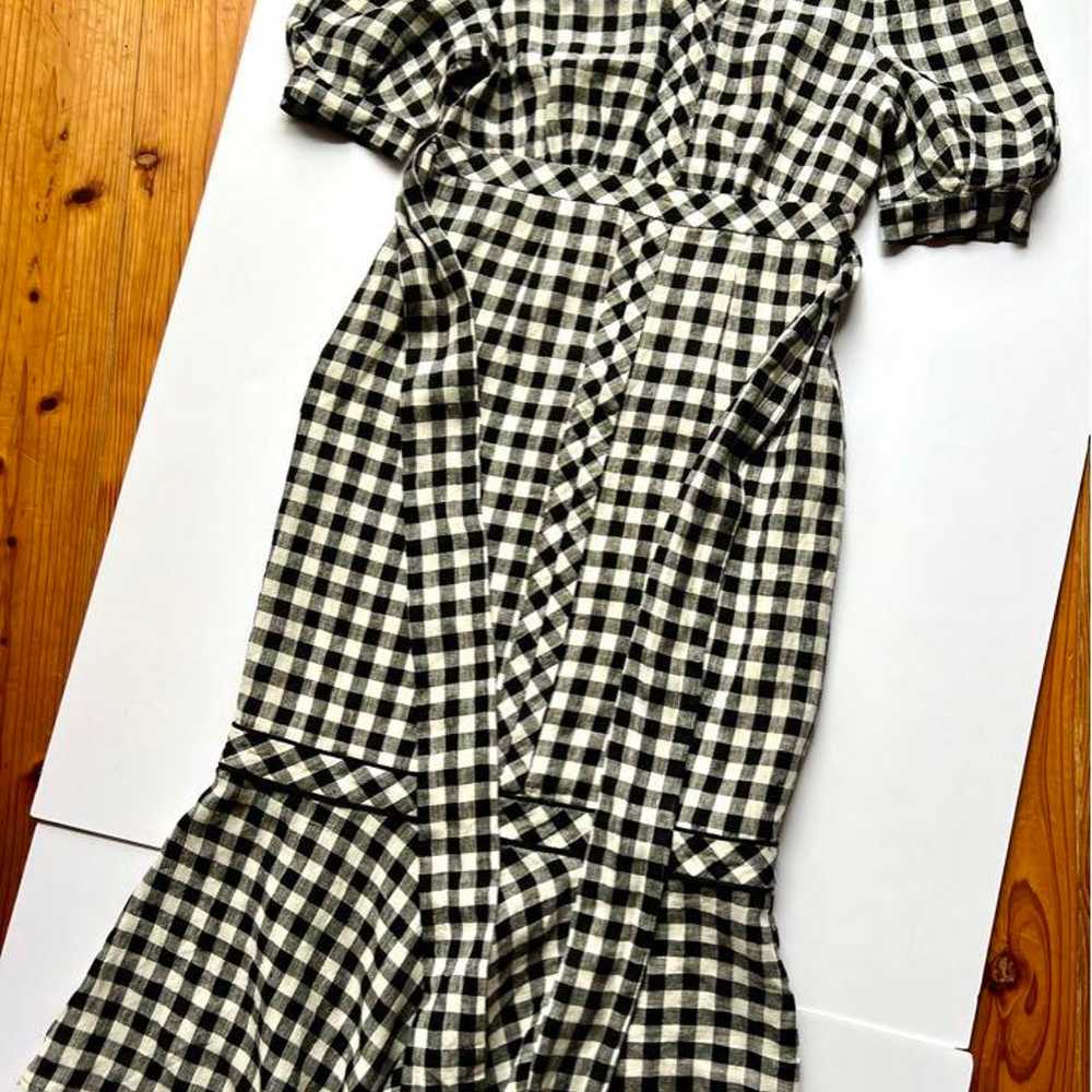 Her lip to Gingham Check One-piece Dress, Size M. - image 4