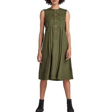 NWOT G-STAR RAW Women's Green Midi Dresses Size L - image 1