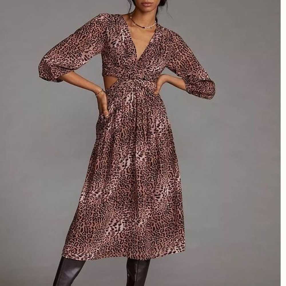 Anthropologie Ranna Gill Leopard print cut out Dr… - image 3