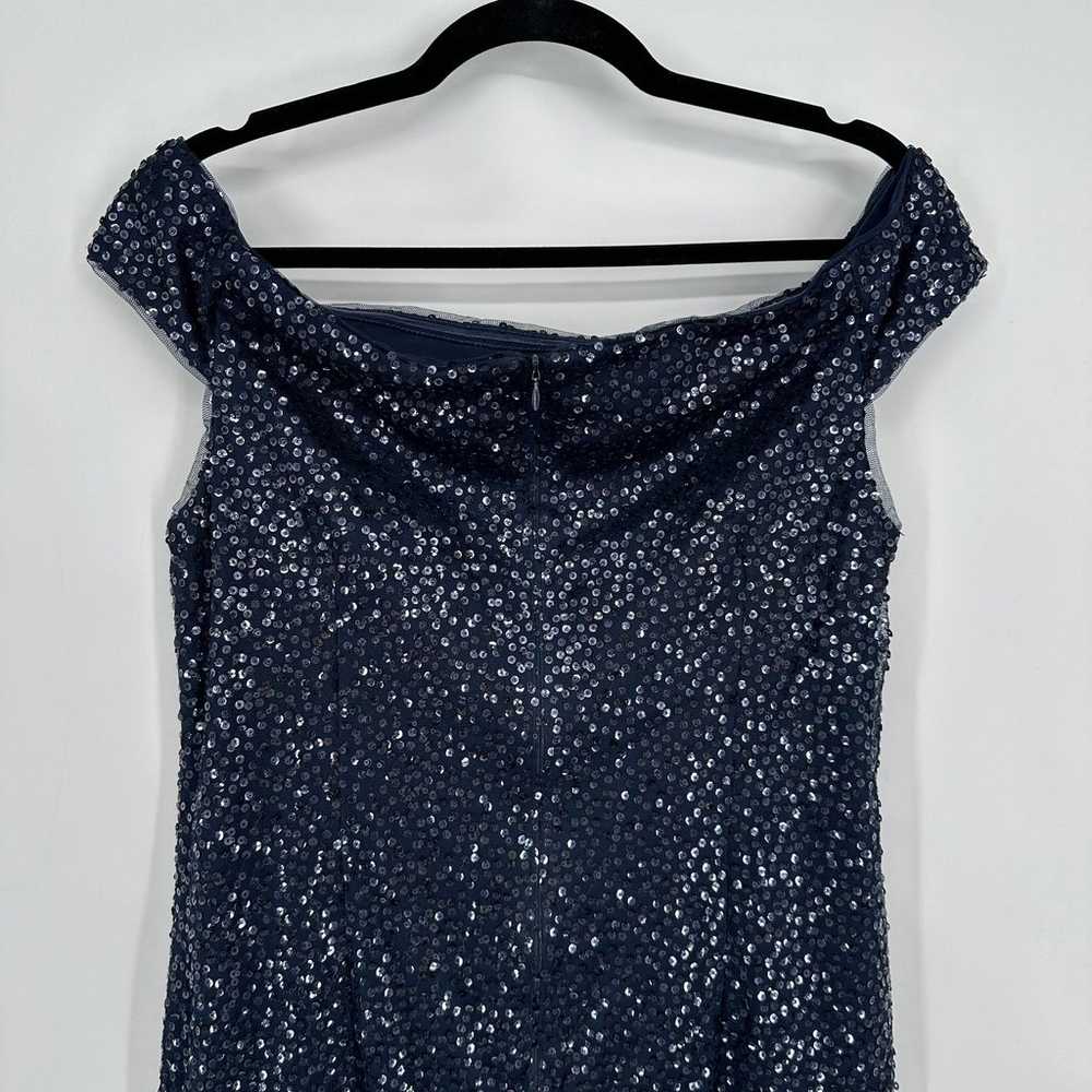 NWOT Adriana Papell Sequin Off The Shoulder Maxi … - image 9