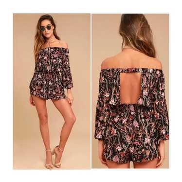 FREE PEOPLE PAISLEY FLORAL ROMPER LARGE - image 1