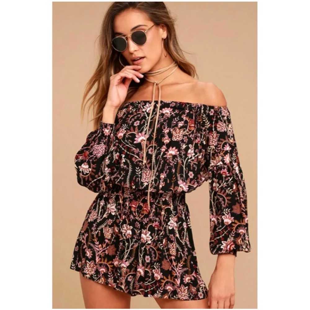 FREE PEOPLE PAISLEY FLORAL ROMPER LARGE - image 3