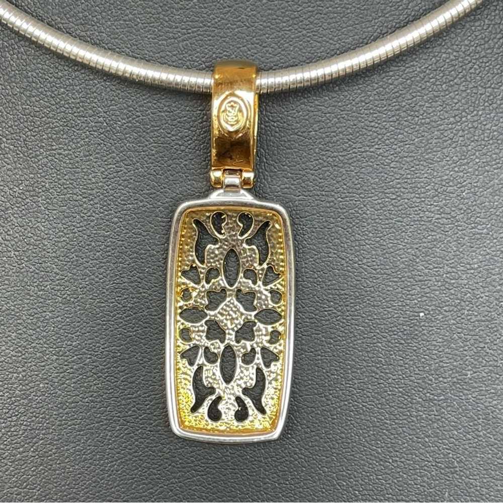 Premier Designs Mixed Metal Pendant Cutout Gold/S… - image 3