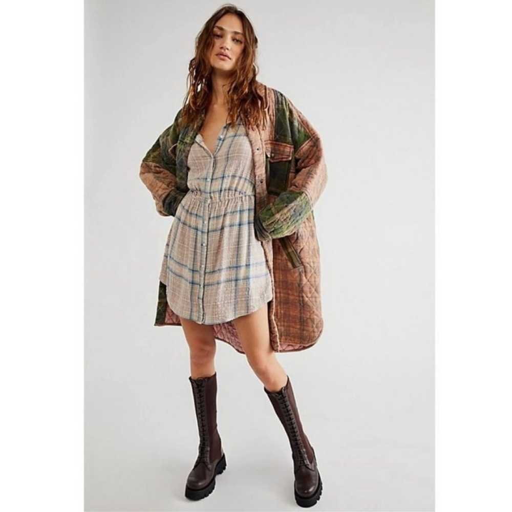 Free People Elai Plaid Shirt Dress L NEW - image 2