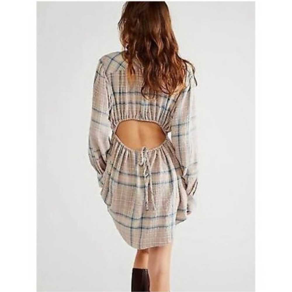 Free People Elai Plaid Shirt Dress L NEW - image 3