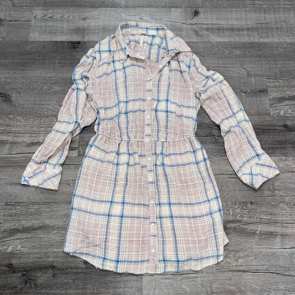 Free People Elai Plaid Shirt Dress L NEW - image 4