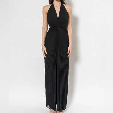 Carmen Marc Valvo Signature Vintage Black Halter … - image 1