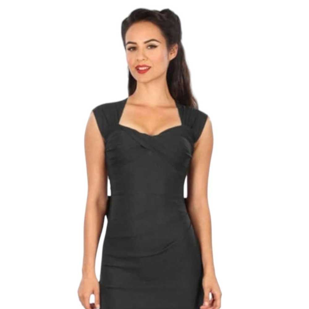 The 50s Pinup Love Bow Stretch Pencil Dress x Sto… - image 3