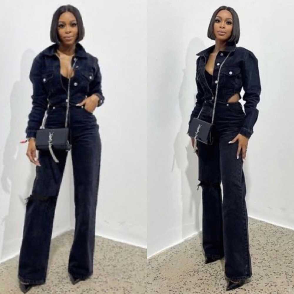 ZARA Full Length Cut Out TRF Denim Jumpsuit. Size… - image 1