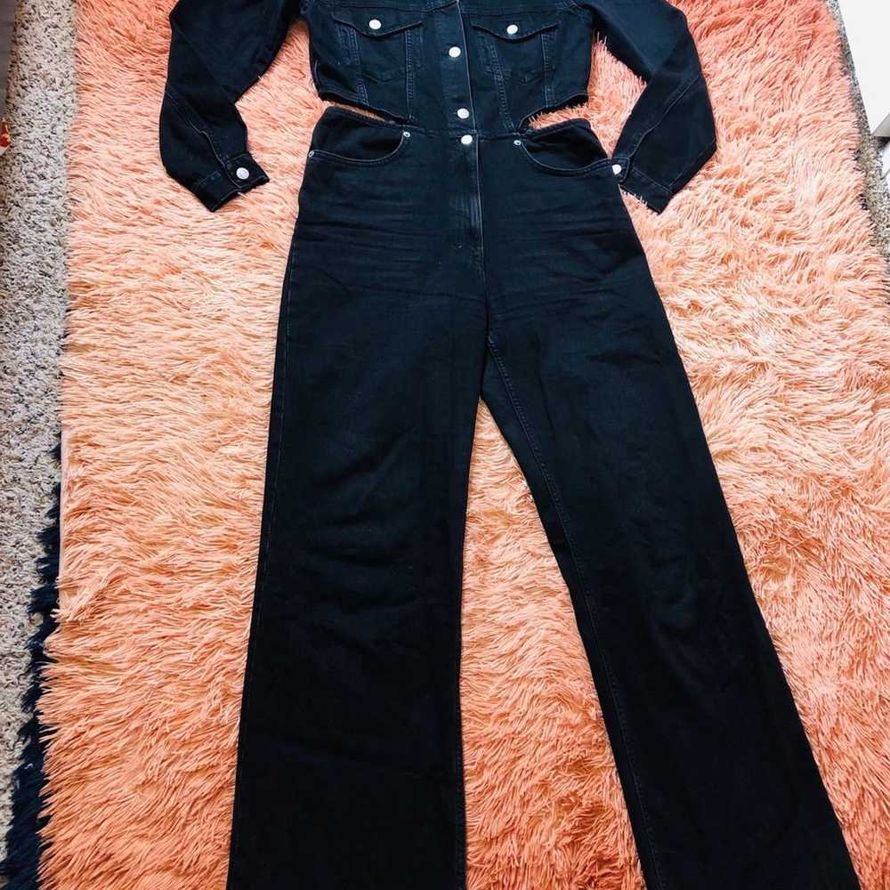 ZARA Full Length Cut Out TRF Denim Jumpsuit. Size… - image 7