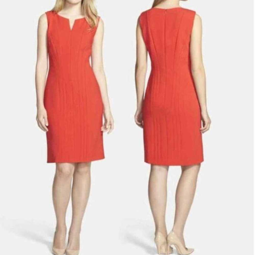 BOSS HUGO BOSS red sleeveless shift dress - image 1