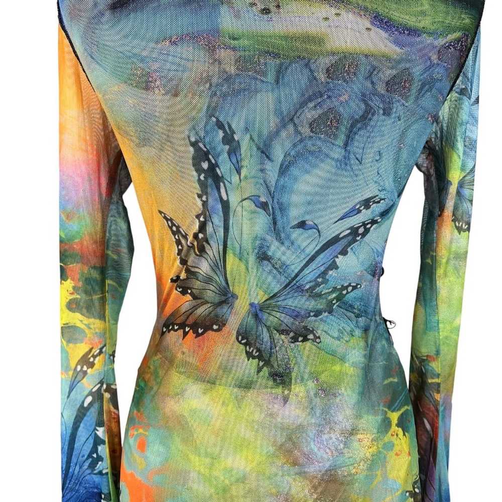 Jaded London Retro Sheer 90s Butterfly Cut Out Dr… - image 2