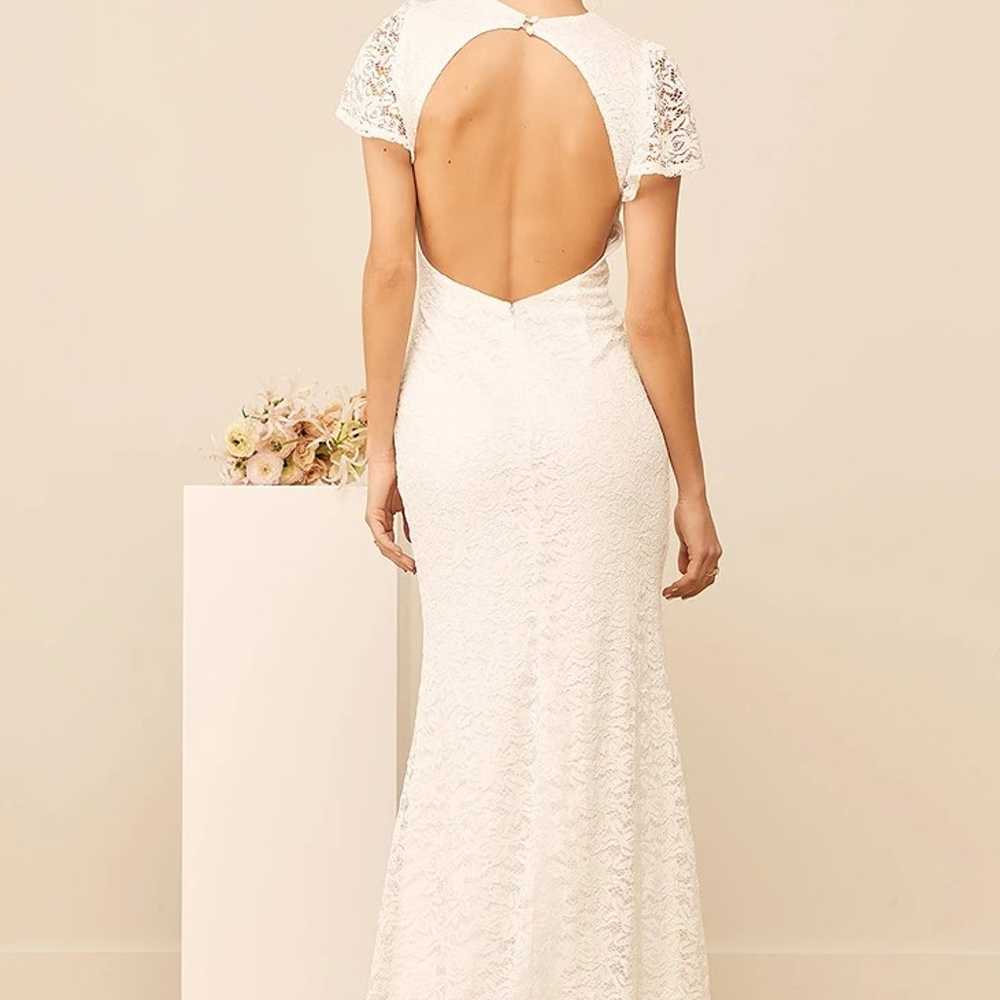 Your Hand in Mine White Lace Flutter Sleeve Maxi … - image 4