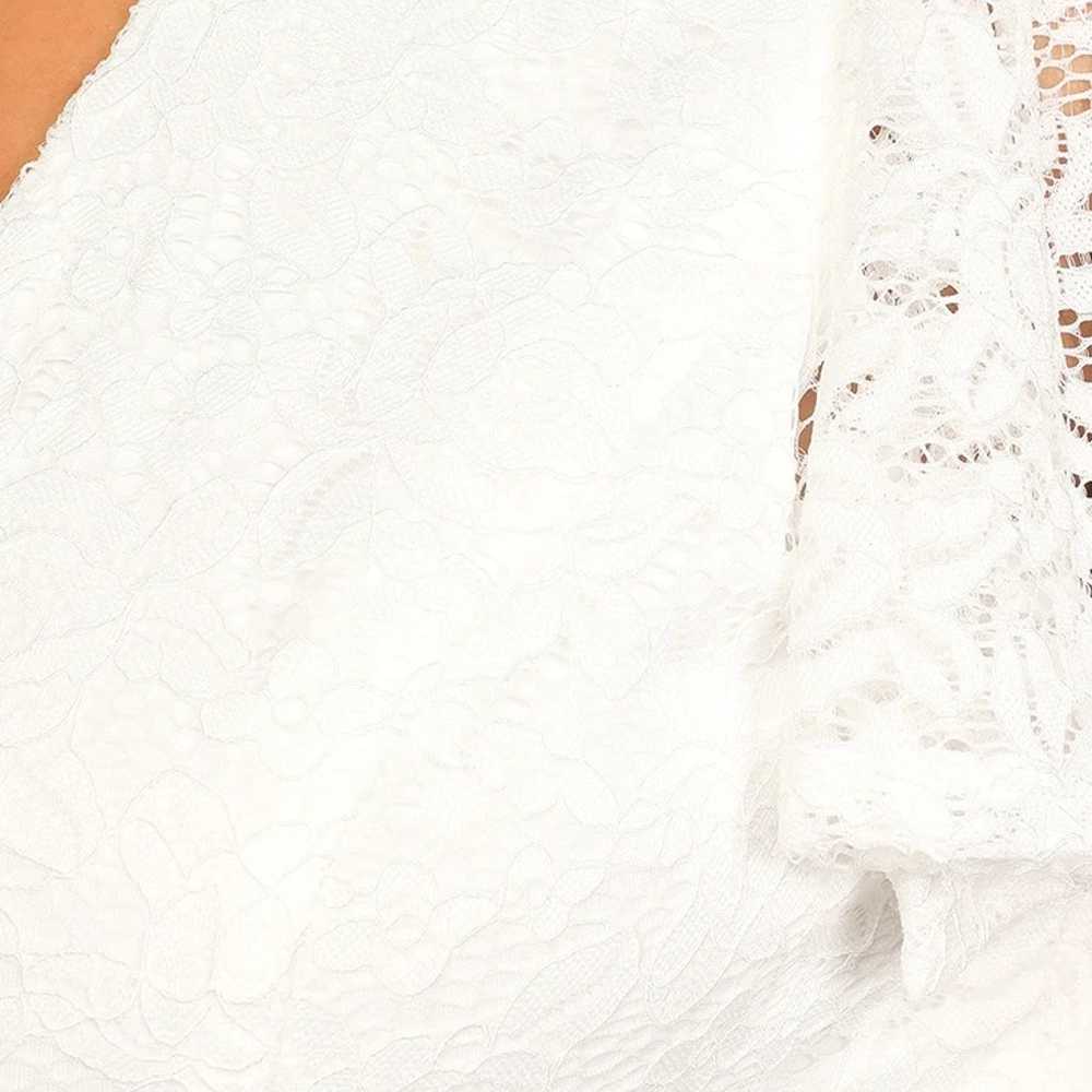 Your Hand in Mine White Lace Flutter Sleeve Maxi … - image 5