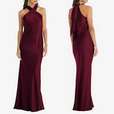 Dessy Lovely Dress Gown Draped Twist Halter Tie B… - image 1