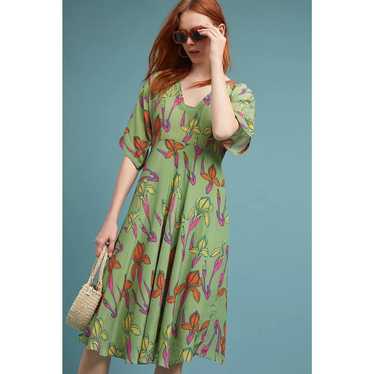 Anthropologie Raina Kimono Dress Size 4 Midi Gree… - image 1