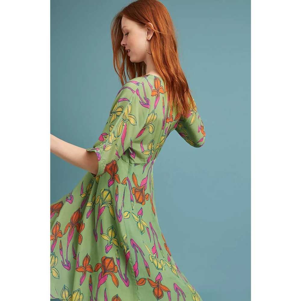 Anthropologie Raina Kimono Dress Size 4 Midi Gree… - image 2