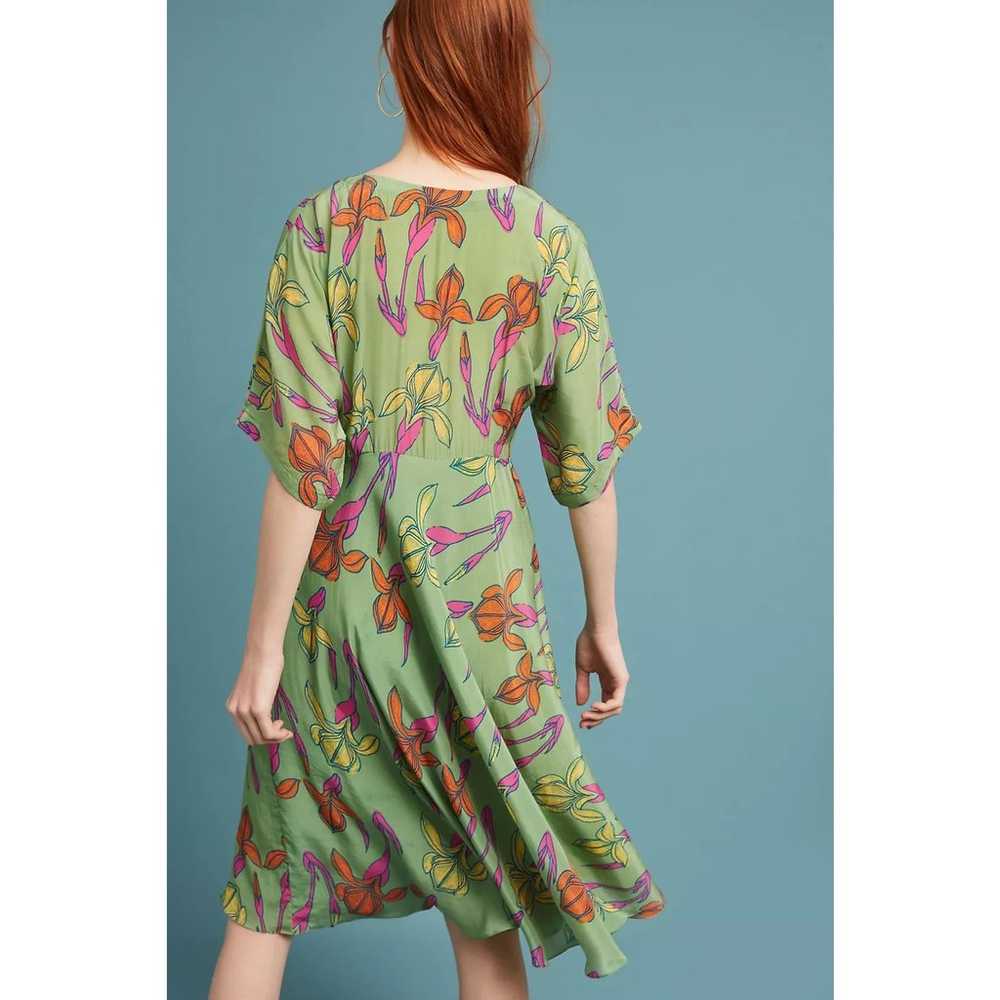 Anthropologie Raina Kimono Dress Size 4 Midi Gree… - image 3