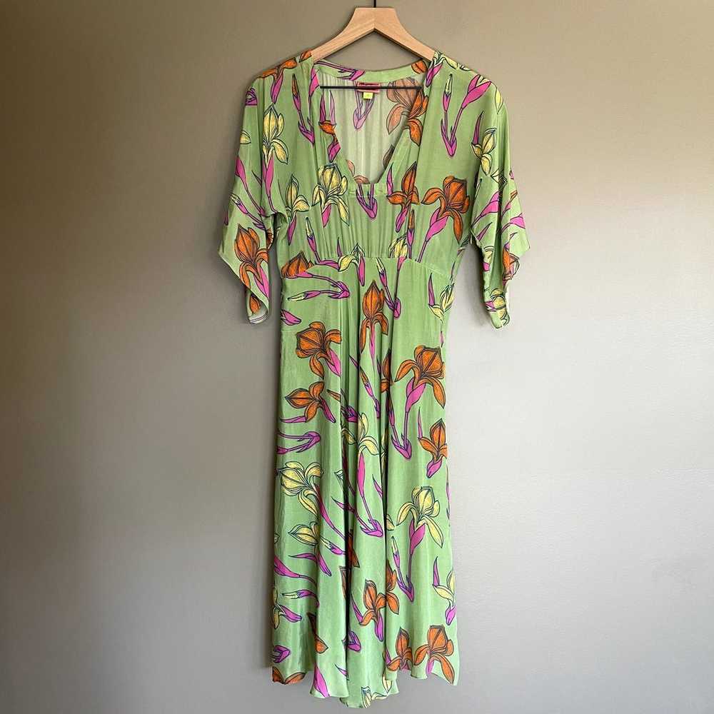 Anthropologie Raina Kimono Dress Size 4 Midi Gree… - image 5