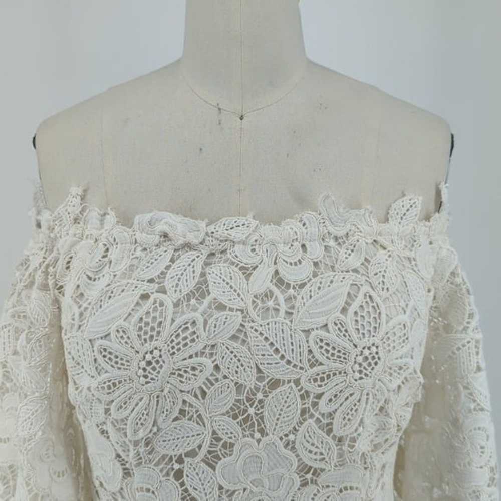 Free People Off Shoulder Crochet Lace Dress White… - image 3