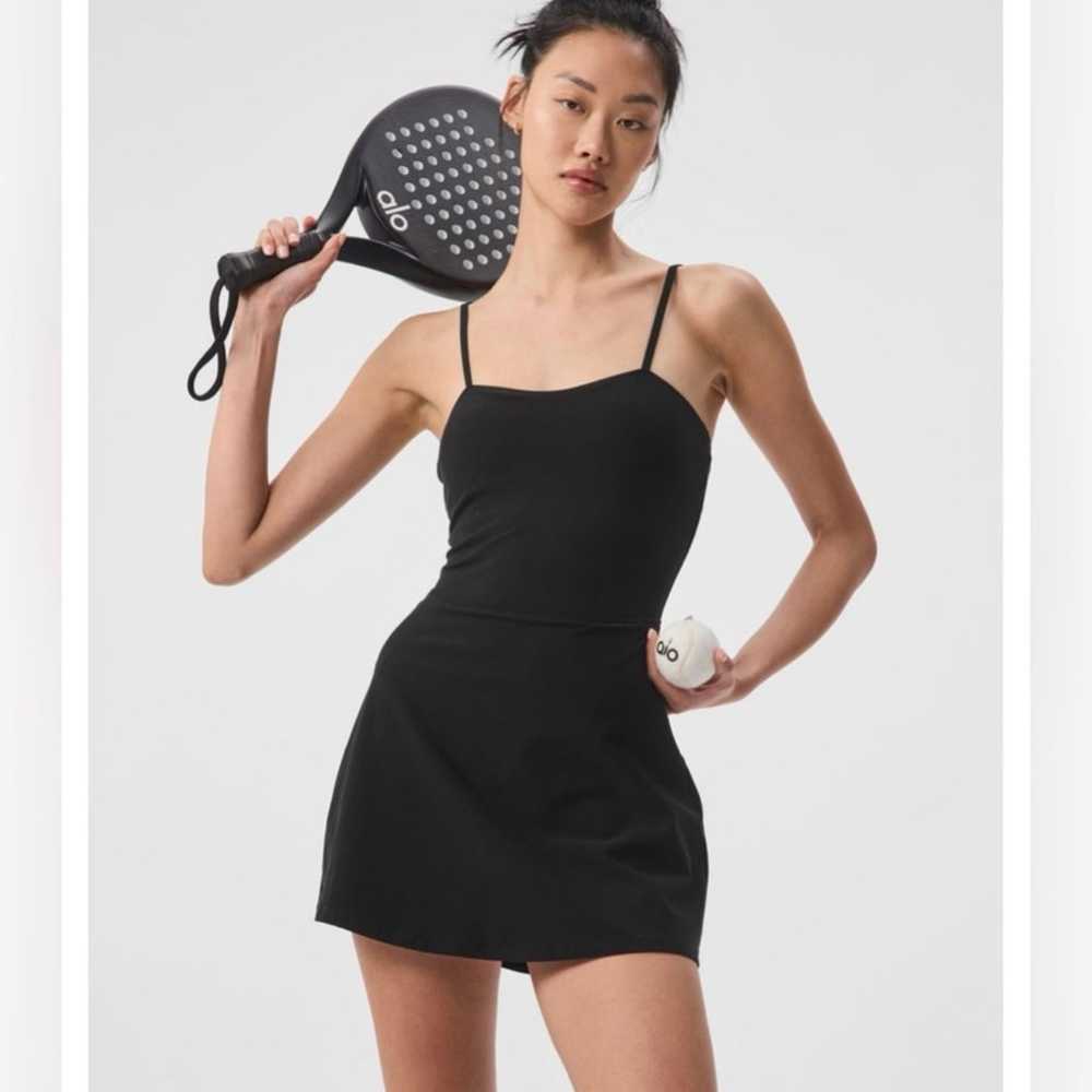 Alo Yoga Alosoft Courtside Tennis Dress - Black S - image 1