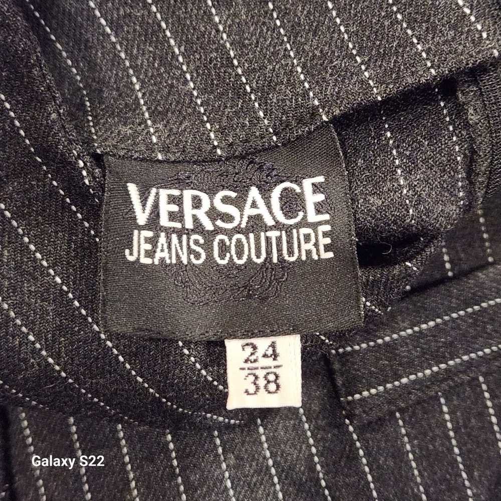 Versace Jeans Couture Vtg Pinstripe Wool Blend Lo… - image 6