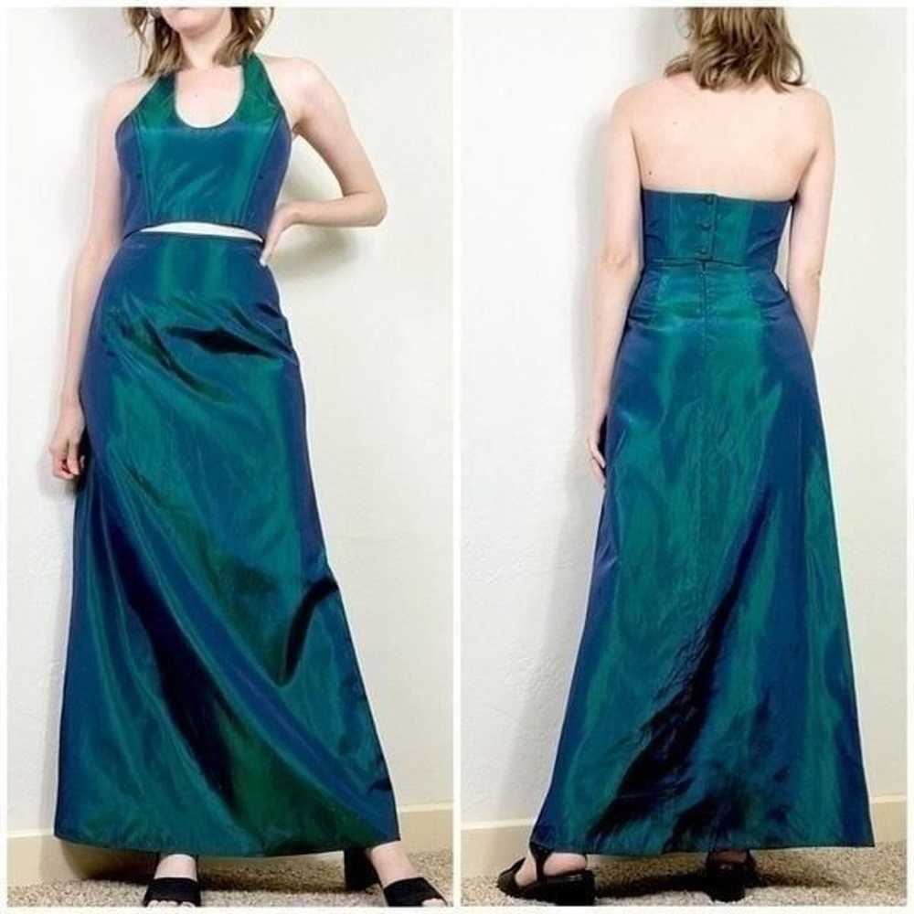 Vintage 00’s Jessica McClintock Gunne Sax Teal Ir… - image 1