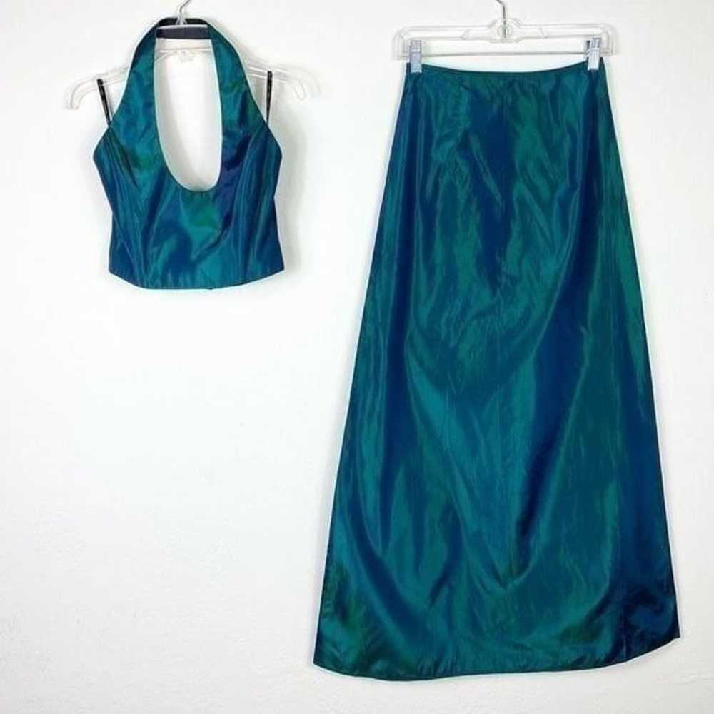 Vintage 00’s Jessica McClintock Gunne Sax Teal Ir… - image 3