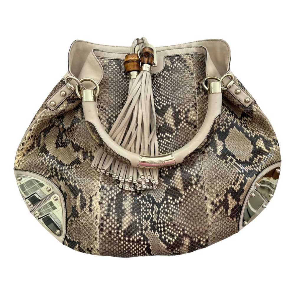 Gucci Vintage Bamboo Hobo python handbag - image 1